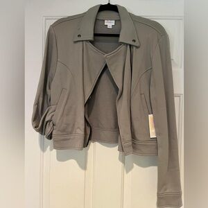 LT GRAY MOTO ZIPPER JACKET